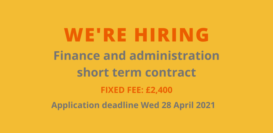 We're hiring - finance & administration short-term contract